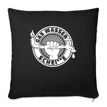 Rohrleitungsbauer Scheisse - Sofakissenbezug 45 x 45 cm - Schwarz - Vorne