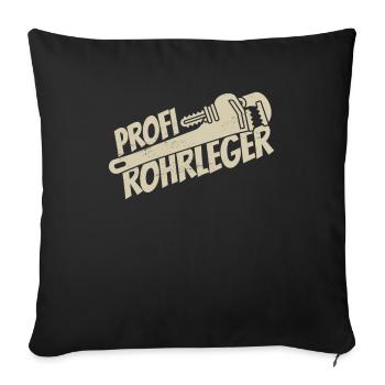 Rohrleitungsbauer Fachmann - Sofakissenbezug 45 x 45 cm - Schwarz - Vorne