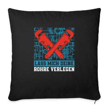Rohrleitungsbauer Komisch - Sofakissenbezug 45 x 45 cm - Schwarz - Vorne