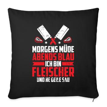 Fleischer Metzger Schlachter - Sofakissenbezug 45 x 45 cm - Schwarz - Vorne