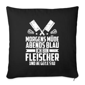 Fleischer Metzger Schlachter - Sofakissenbezug 45 x 45 cm - Schwarz - Vorne