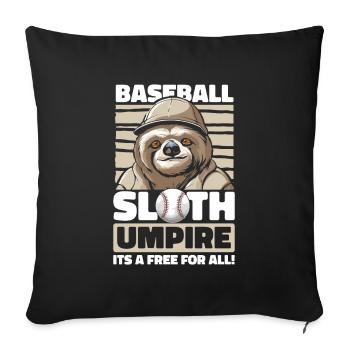 Faultier Witzig Faultier Baseball - Sofakissenbezug 45 x 45 cm - Schwarz - Vorne