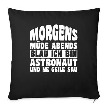 Astronaut Raumfahrer Kosmonaut Lustig - Sofakissenbezug 45 x 45 cm - Schwarz - Vorne