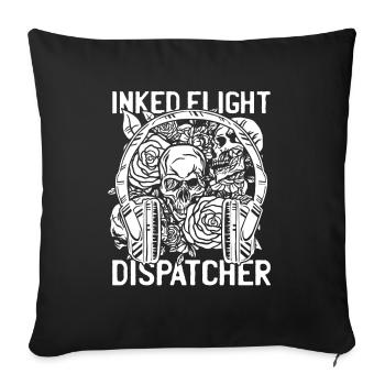 Crâne du centre de contrôle des appels d’urgence - Housse de coussin décorative 45 x 45 cm - noir - Devant