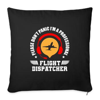 Casque d’opération du centre de contrôle des appels d’urgence - Housse de coussin décorative 45 x 45 cm - noir - Devant