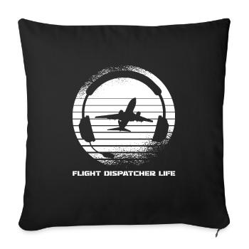 Distributeur de vols du centre de contrôle des appels d’urgence - Housse de coussin décorative 45 x 45 cm - noir - Devant