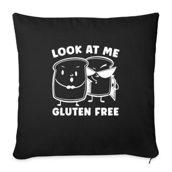 Glutenfrei Witzig - Sofakissenbezug 45 x 45 cm - Schwarz - Vorne