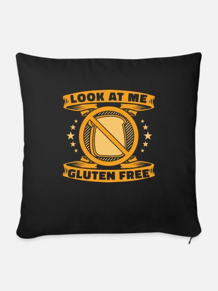 Glutenfrei Fun - Sofakissenbezug 45 x 45 cm - Schwarz