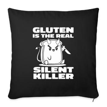 Glutenfrei Witzig - Sofakissenbezug 45 x 45 cm - Schwarz - Vorne