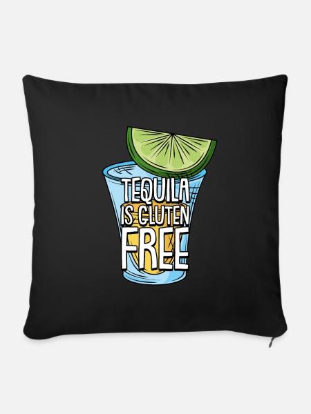 Glutenfrei Tequila - Sofakissenbezug 45 x 45 cm - Schwarz