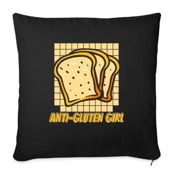 Gluten Free Girl - Sofa pillowcase 17,3'' x 17,3'' (45 x 45 cm) - black - Front