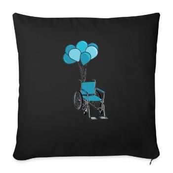 Ballons pour fauteuils roulants - Housse de coussin décorative 45 x 45 cm - noir - Devant