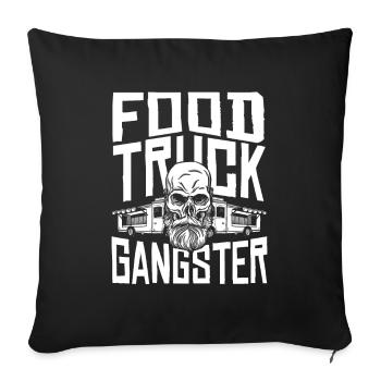 Crâne de nourriture de rue - Housse de coussin décorative 45 x 45 cm - noir - Devant