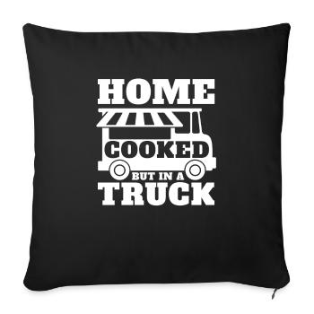 Street food - Sofa pillowcase 17,3'' x 17,3'' (45 x 45 cm) - black - Front