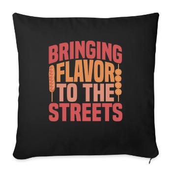 Corndog de rue - Housse de coussin décorative 45 x 45 cm - noir - Devant