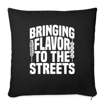 Corndog de rue - Housse de coussin décorative 45 x 45 cm - noir - Devant