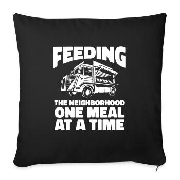 Quartier de street food - Housse de coussin décorative 45 x 45 cm - noir - Devant
