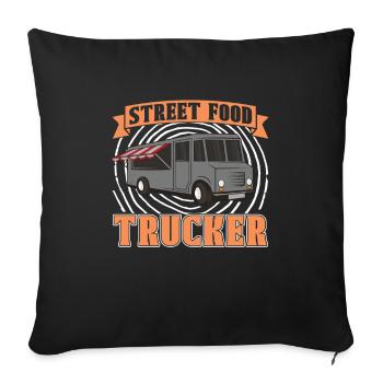 Street Food Trucker - Sofa pillowcase 17,3'' x 17,3'' (45 x 45 cm) - black - Front