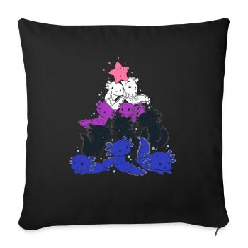 Genderfluide Axelotl - Sofa pillowcase 17,3'' x 17,3'' (45 x 45 cm) - black - Front