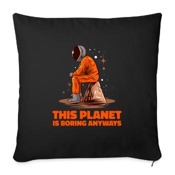 Space Space Sarcastic This Way Please - Sofa pillowcase 17,3'' x 17,3'' (45 x 45 cm) - black - Front