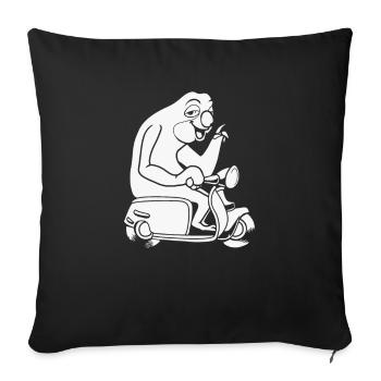 Motorroller Faultier - Sofakissenbezug 45 x 45 cm - Schwarz - Vorne