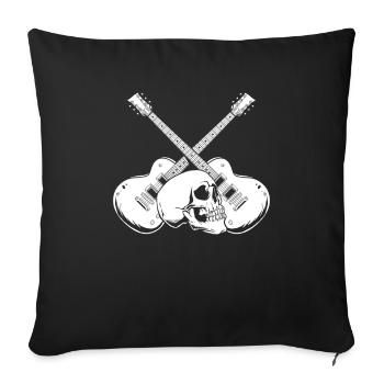 Guitare électrique Guitare électrique Skull - Housse de coussin décorative 45 x 45 cm - noir - Devant