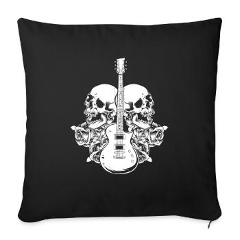 Guitare électrique Guitare électrique Skull - Housse de coussin décorative 45 x 45 cm - noir - Devant