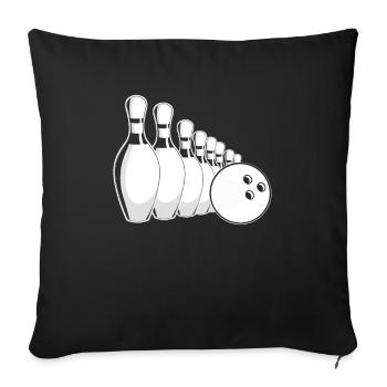 Bowling Bowlen Bowler - Sofakissenbezug 45 x 45 cm - Schwarz - Vorne