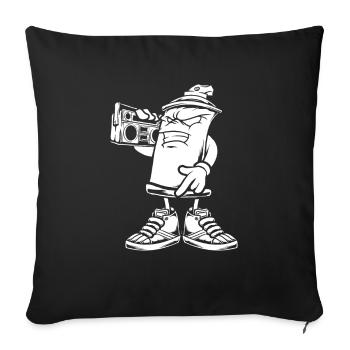 Ghettoblaster Spray Paint - Sofa pillowcase 17,3'' x 17,3'' (45 x 45 cm) - black - Front