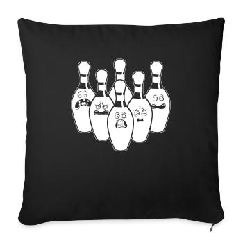 Bowling Bowlen Bowler Witzig - Sofakissenbezug 45 x 45 cm - Schwarz - Vorne