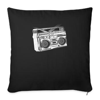 Boom box - Sofa pillowcase 17,3'' x 17,3'' (45 x 45 cm) - black - Front