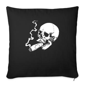 Crâne de cigare - Housse de coussin décorative 45 x 45 cm - noir - Devant