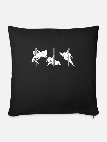 Pole Dancing Koalabären - Sofakissenbezug 45 x 45 cm - Schwarz