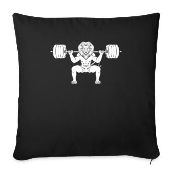 Powerlifting Powerlifter Leo - Sofa pillowcase 17,3'' x 17,3'' (45 x 45 cm) - black - Front