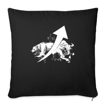 Day Trading Day Trader Ours Taureau - Housse de coussin décorative 45 x 45 cm - noir - Devant