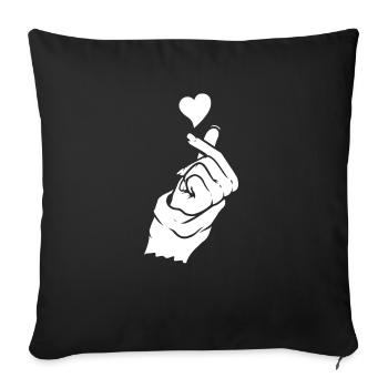 K Pop Kpop Korean Pop Heart - Sofa pillowcase 17,3'' x 17,3'' (45 x 45 cm) - black - Front