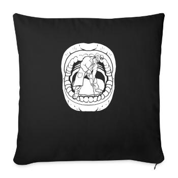 Dentist Dentist Mouth - Sofa pillowcase 17,3'' x 17,3'' (45 x 45 cm) - black - Front