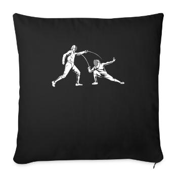 Escrimeur - Housse de coussin décorative 45 x 45 cm - noir - Devant