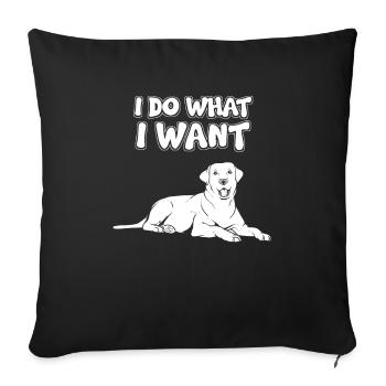 Je m’en fous chien - Housse de coussin décorative 45 x 45 cm - noir - Devant