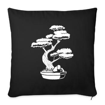 Bonsaï - Housse de coussin décorative 45 x 45 cm - noir - Devant