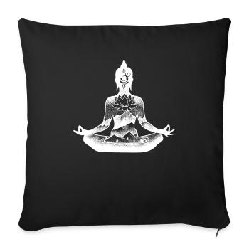 Buddha Buddhist Lotus Leaf - Sofa pillowcase 17,3'' x 17,3'' (45 x 45 cm) - black - Front