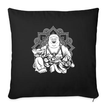 Buddha Buddhist Mandala - Sofa pillowcase 17,3'' x 17,3'' (45 x 45 cm) - black - Front