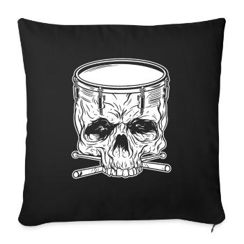 Marching Band Drums Skull - Sofa pillowcase 17,3'' x 17,3'' (45 x 45 cm) - black - Front