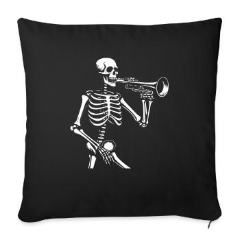 Trombone de fanfare - Housse de coussin décorative 45 x 45 cm - noir - Devant