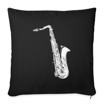 Fanfare de saxophone - Housse de coussin décorative 45 x 45 cm - noir - Devant