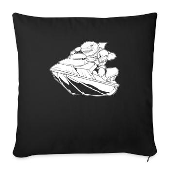 Jet Ski Requin - Housse de coussin décorative 45 x 45 cm - noir - Devant