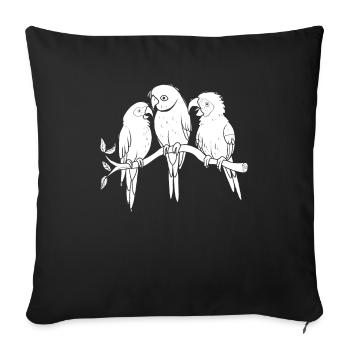 Parrot Branch - Sofa pillowcase 17,3'' x 17,3'' (45 x 45 cm) - black - Front