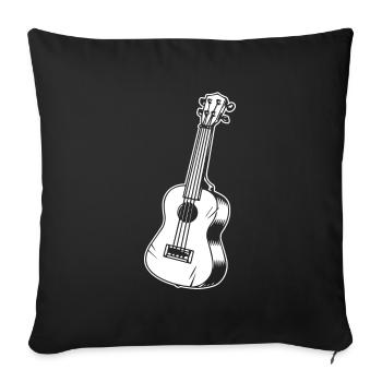 Ukulélé - Housse de coussin décorative 45 x 45 cm - noir - Devant