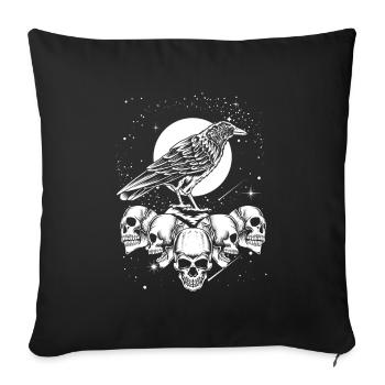 Gothic Crow - Sofa pillowcase 17,3'' x 17,3'' (45 x 45 cm) - black - Front