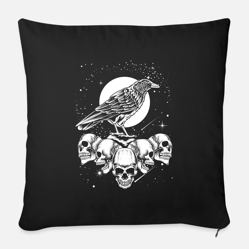 Gothic Krähe - Sofakissenbezug 45 x 45 cm - Schwarz